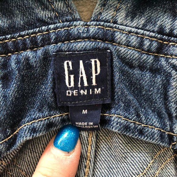 Gap Distressed Medium Wash Denim Overalls - Picture 5 of 16